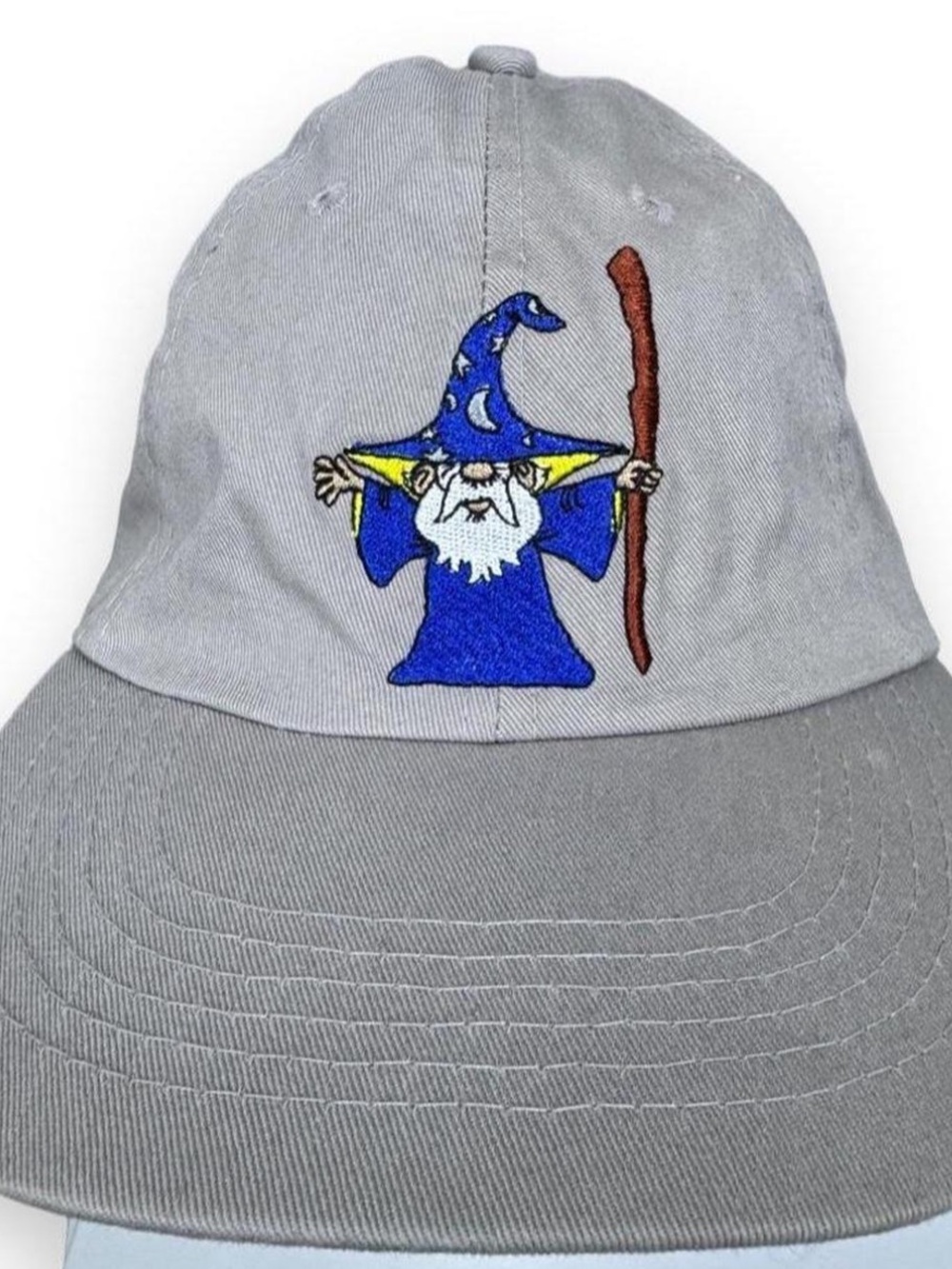 Vintage Black Magic Brakes Wizard Dad Hat Gray Embroidered Jedco Strapback Cap